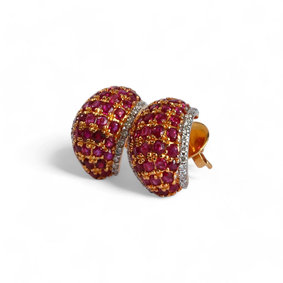 Thumbnail: Chunky curved ruby earrings (Chunky Ruby Earrings)