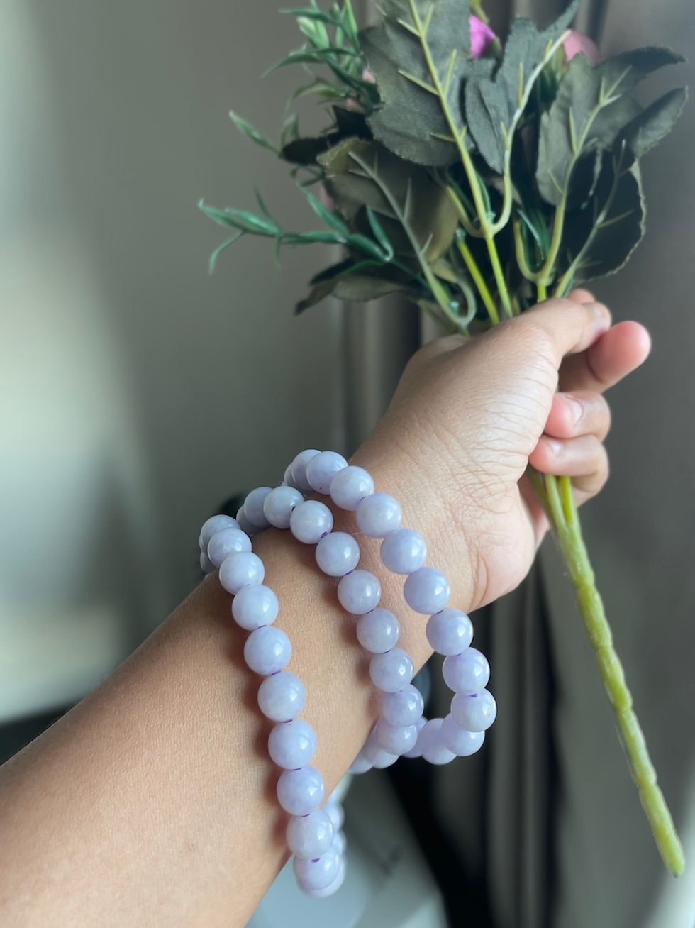 Thumbnail: 9.86mm Bead sized Burmese Type A Jadeite Jade Necklace