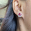 Thumbnail: Burmese Unheated Ruby and Natural Diamond Earring in 18k solid gold 