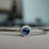 Thumbnail: Blue sapphire halo bangle bracelet