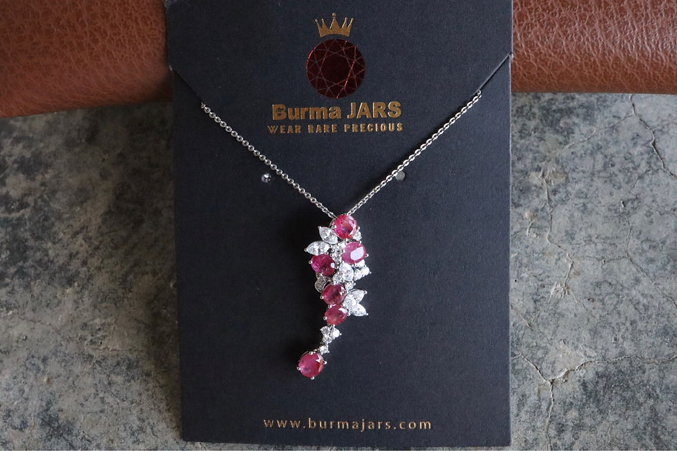 Thumbnail: Total 2.44Ct Burma No Heat Ruby Floral Pendant