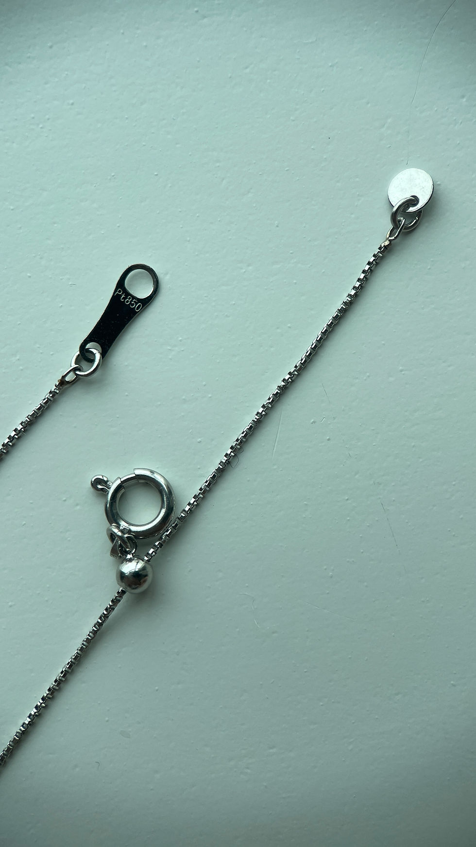 Thumbnail: 20" Flexible Platinum Chain Necklace with Adjustable Slider (Any Length)-1.5g