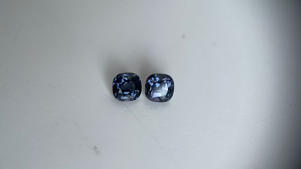 Thumbnail: 2.025ct Bluish Grey Spinel Pair:Precision Cut (5.6x5.6x4.5/5.5x5.4x3.6)mm