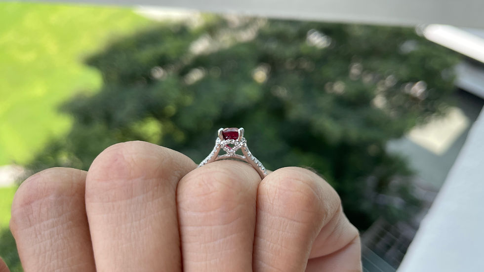 Thumbnail: Red Spinel Ring Side View