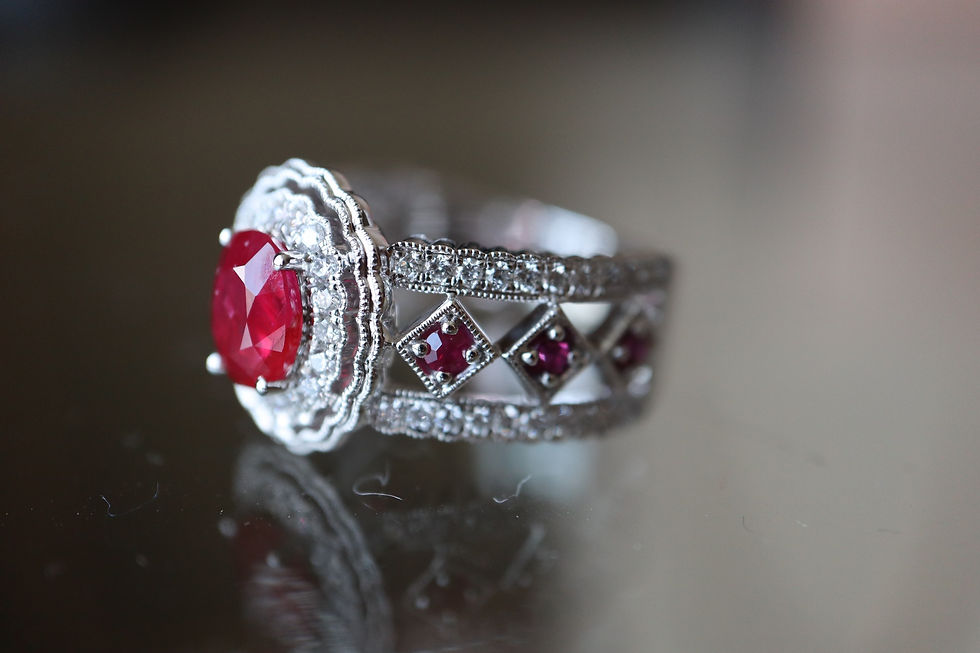 Thumbnail: 1.12Ct Vintage styled Ruby and Diamond Ring