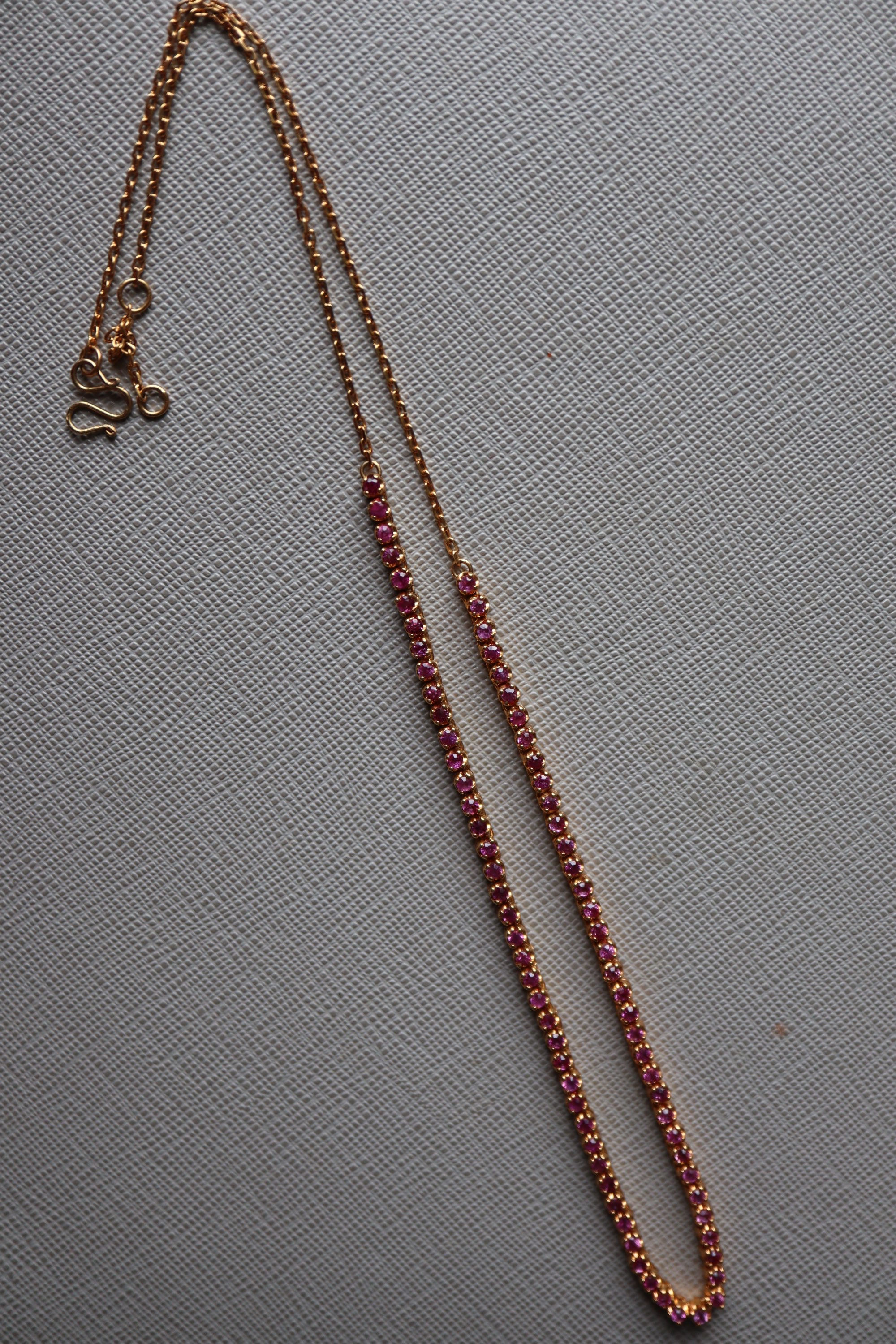 Pink Sapphire Half Eternity Necklace