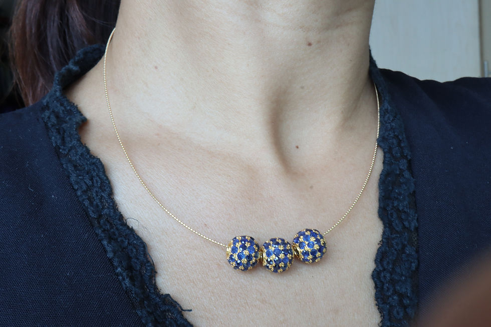 Thumbnail: Mogok Sapphire pendant on model