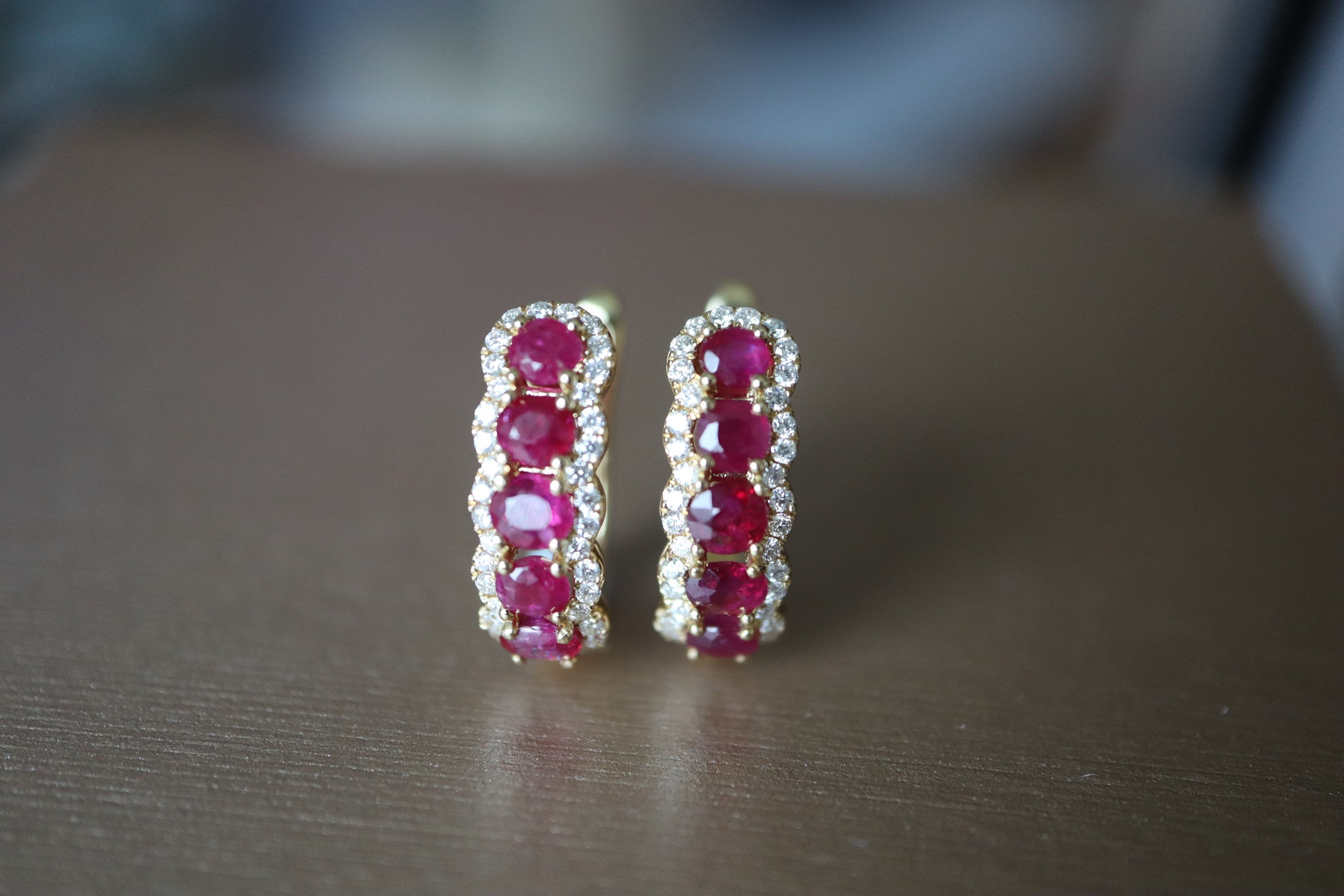 10pcs of untreated mogok ruby huggie earring