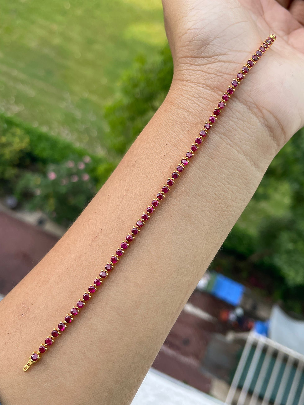 Thumbnail: 6.25” Burmese Unheated Ruby Eternity Tennis Bracelet