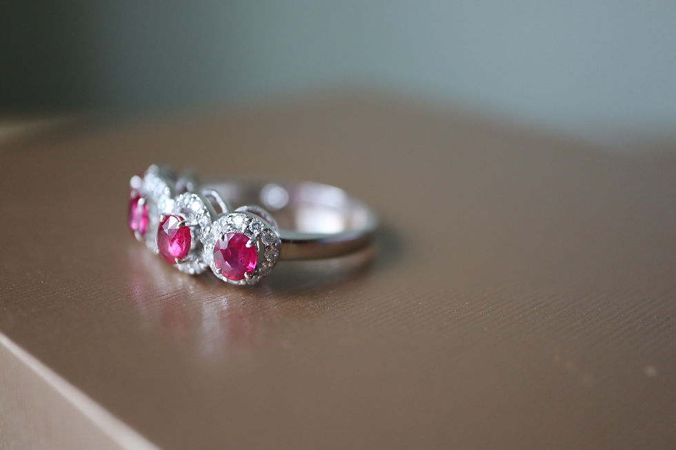 Thumbnail: Total 1.35Ct Ruby ring in 18k White Gold