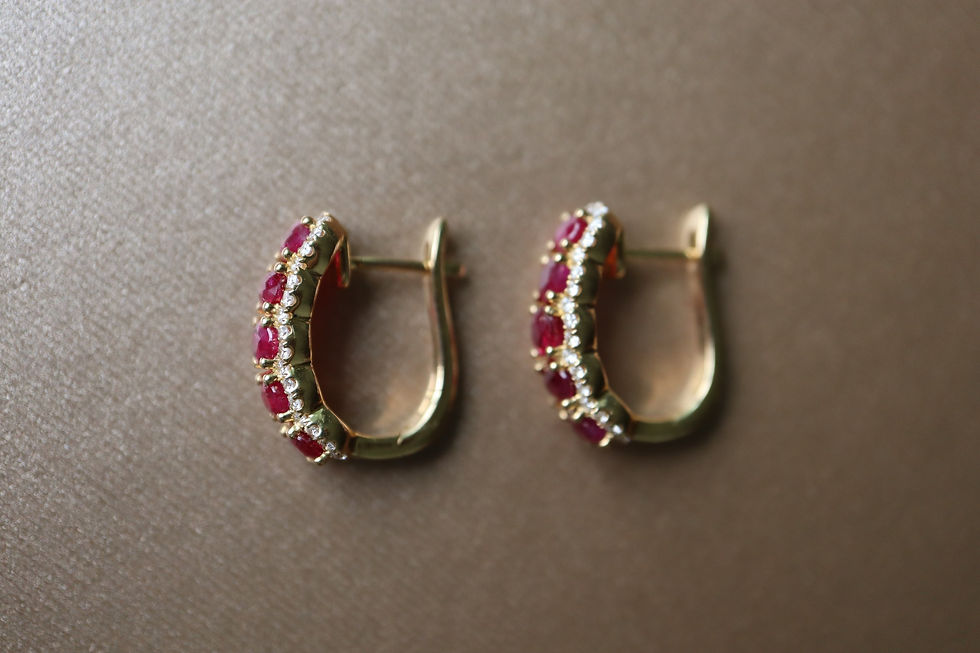 Thumbnail: 10pcs of untreated mogok ruby huggie earring