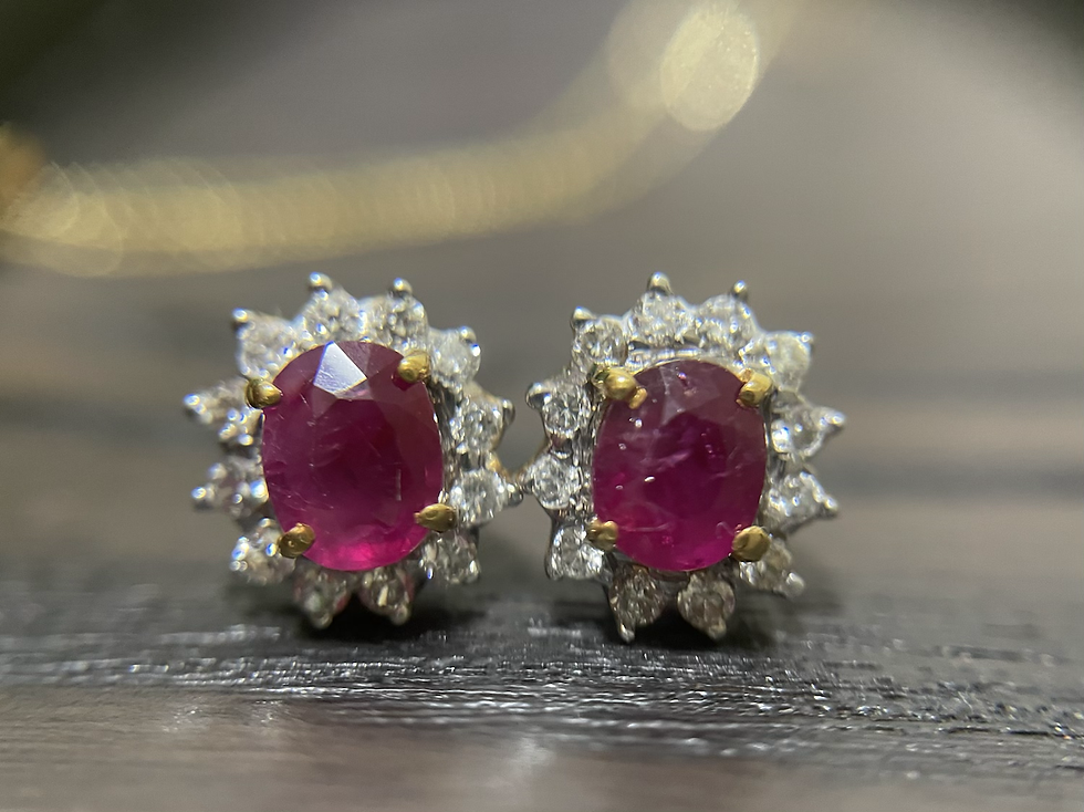 Thumbnail: Burmese Unheated Ruby Earring 