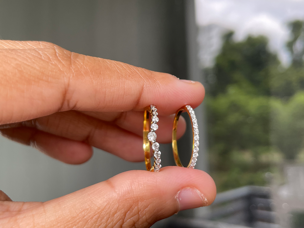 Thumbnail: Natural Diamond Stackable Ring in 18k solid gold 