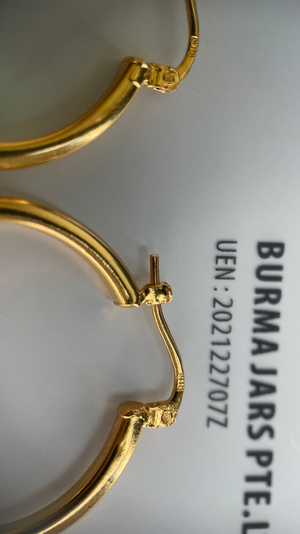 Thumbnail: 22k 916 Gold Hoop Earring-Large Hoop (Size 30 mm/3cm)-5.36g