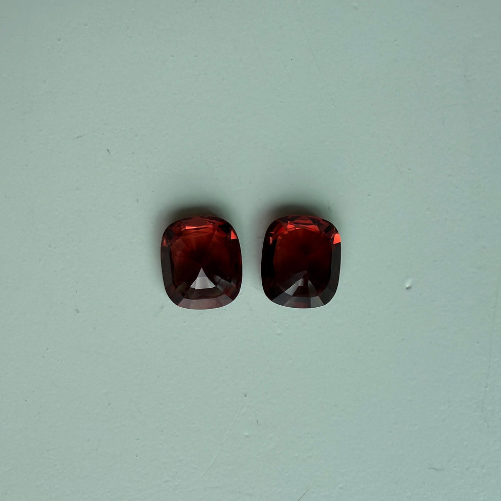 Thumbnail: Total 4.38ct Vivid Orange Spinels Pair(8.39x7.21x4.60) (Top Quality)