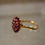 Thumbnail: Vivid~Pigeon Blood Red Ruby Ring in 18k solid gold