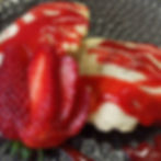 Ravioli alla Nutella con coulis di fragole