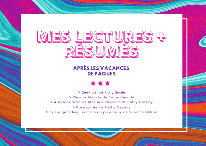 Mes lectures + résumés après les vacances de Pâques !📚