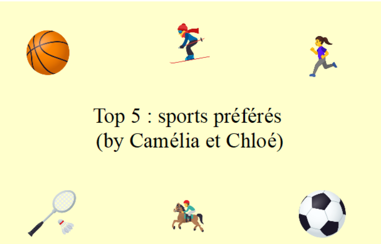 Top 5 -> sports préférés ! 🏃‍♀️⚽️‍🏋️‍🏀💃 {By Chloé et Camélia}