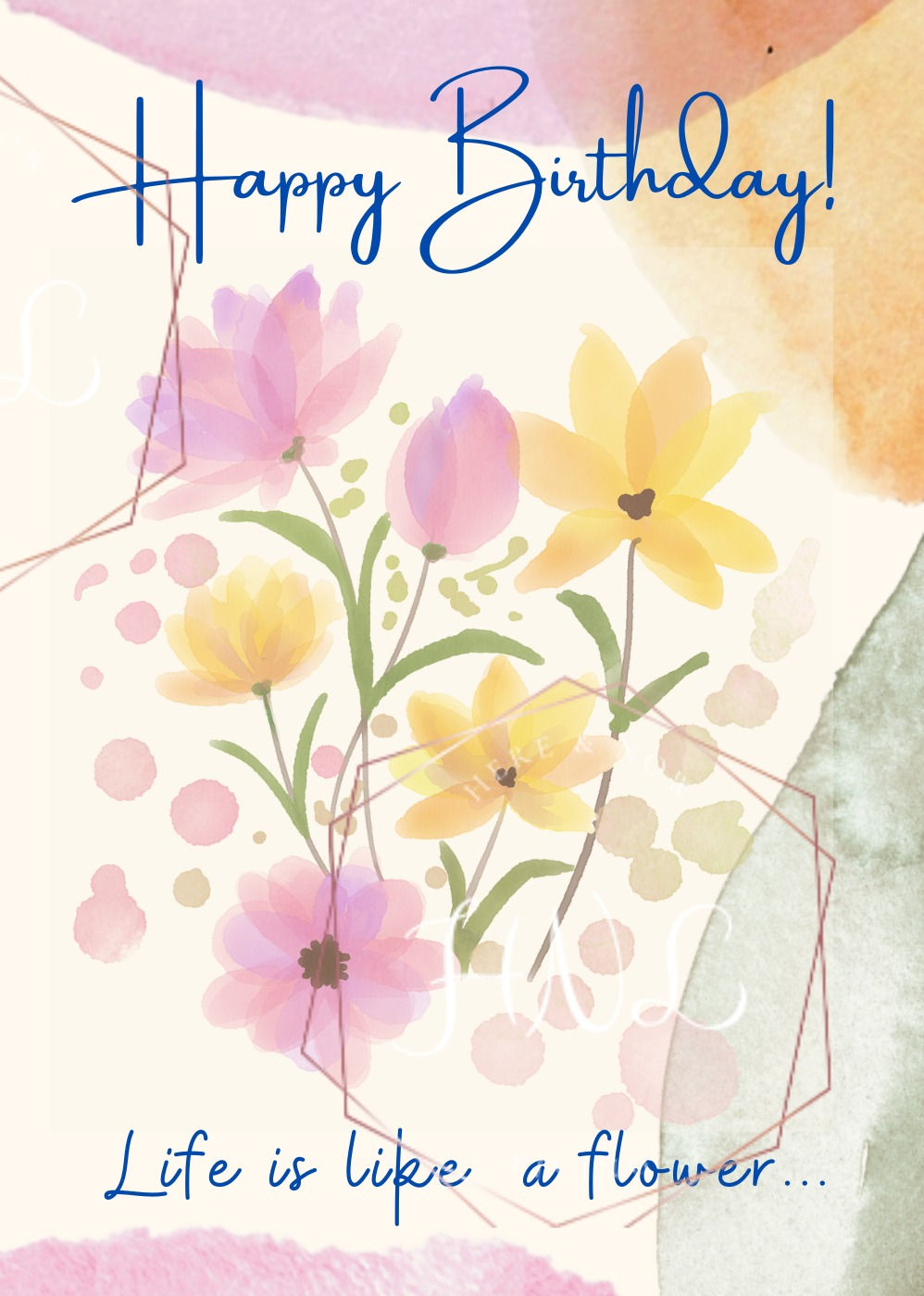 Happy Birthday - Pink & Yellow