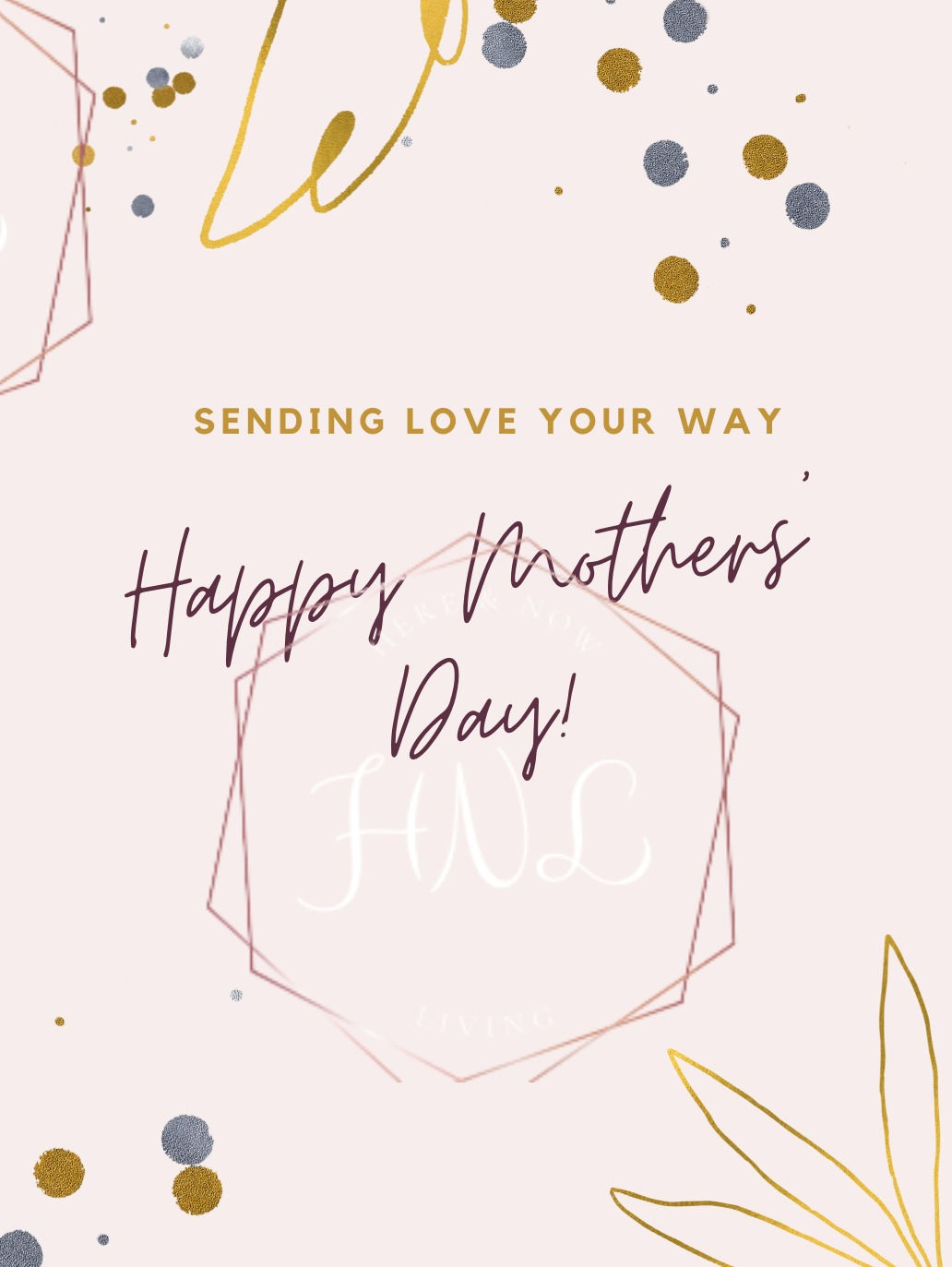 Mother's Day Card - Blue/Gold