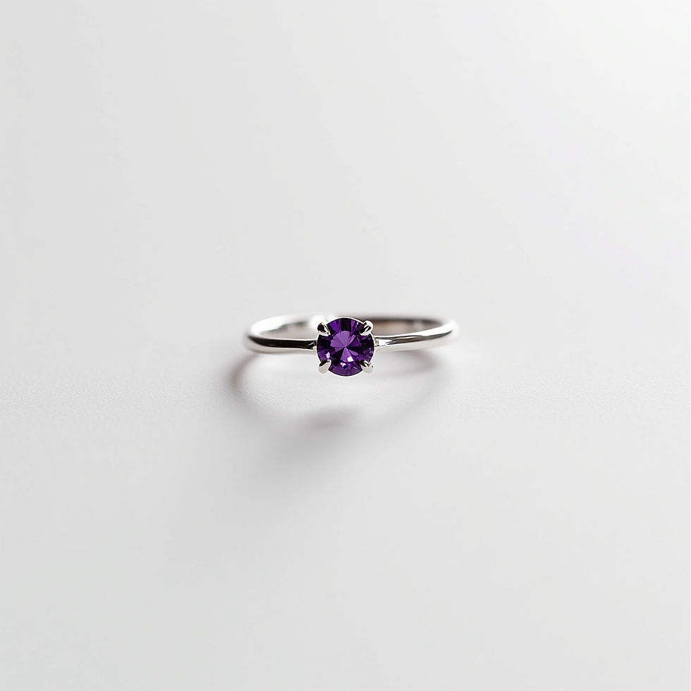 Amethyst Solitaire Band