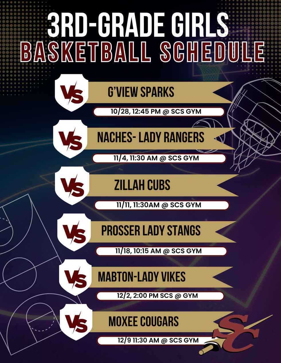 Black And Yellow Modern Football Match Schedule Instagram Post (US Letter)