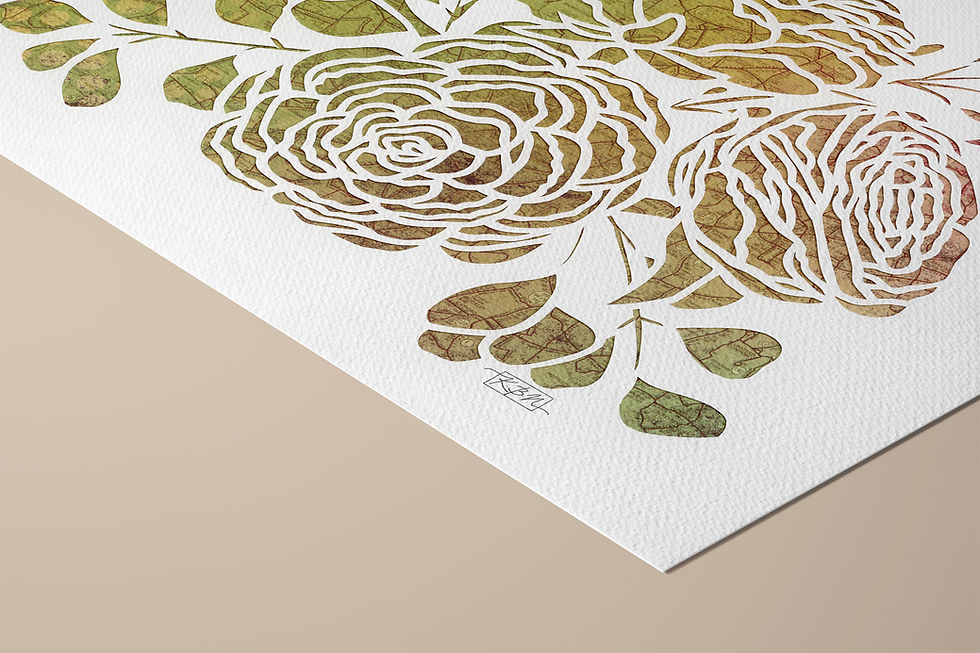 Thumbnail: "Ranunculus Relief" Premium Giclee Fine Art Paper Print