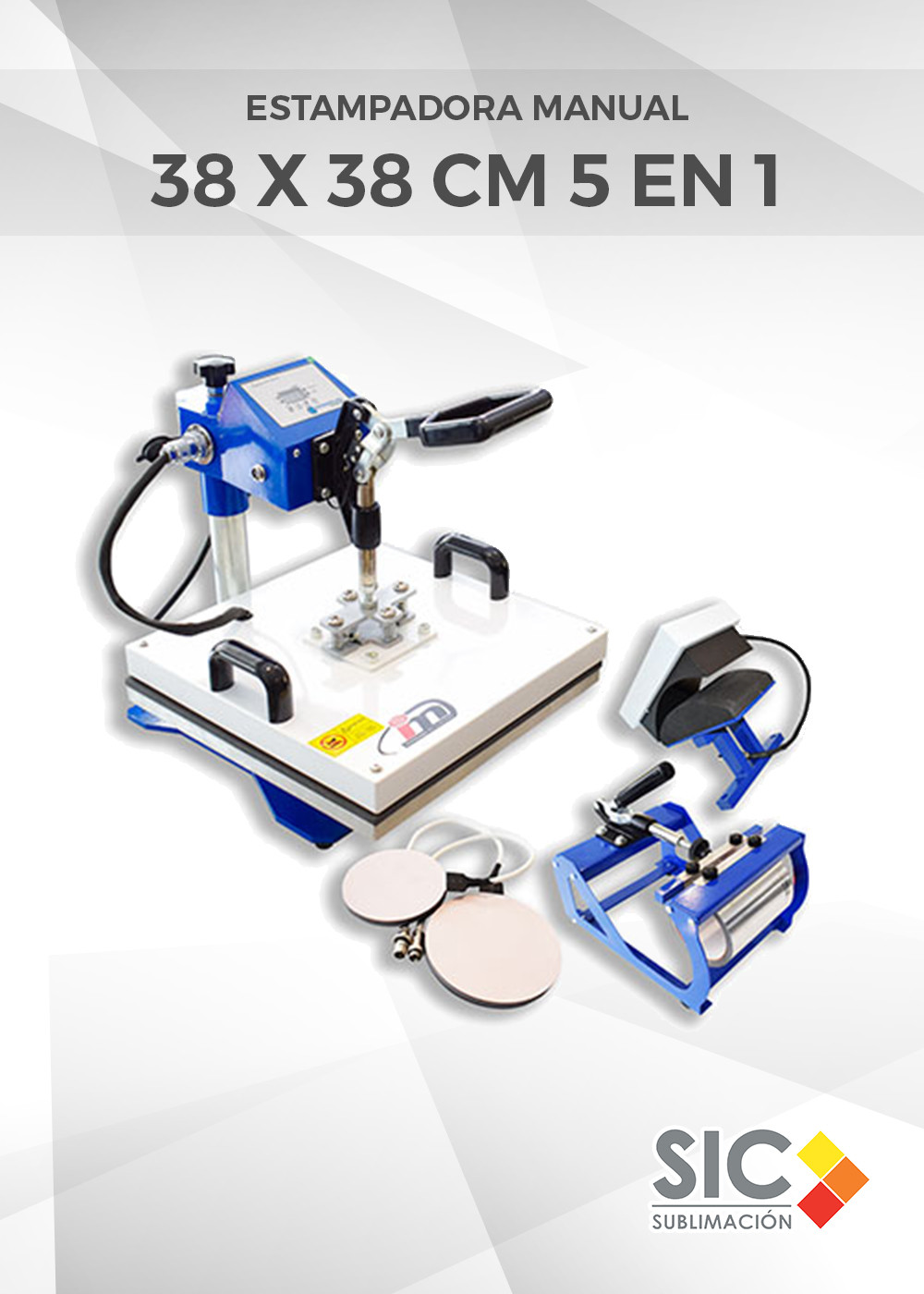 Combo Estampadora manual 38 X 38 cm 5 EN 1