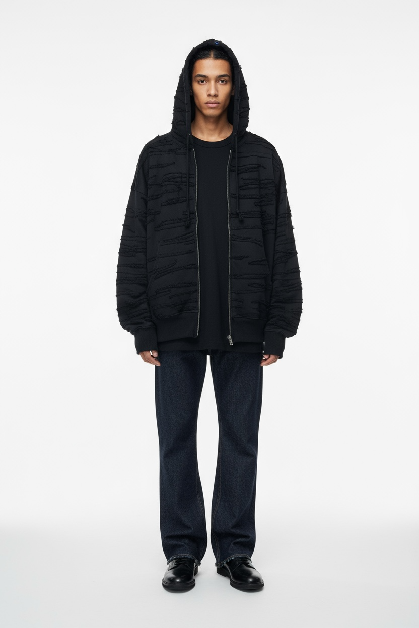 Custom Patchwork Zip Hoodie