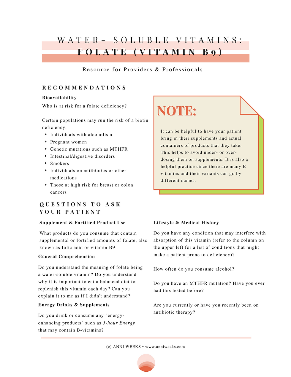 Thumbnail: Folate (Vitamin B9) Professional Reference