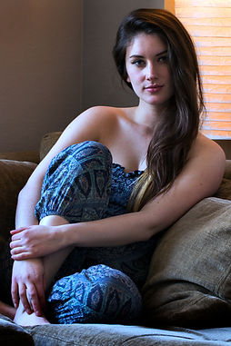 Indoor portrait of Bella photographed in her living room using available window light.