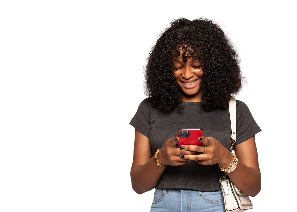 Black girl texting