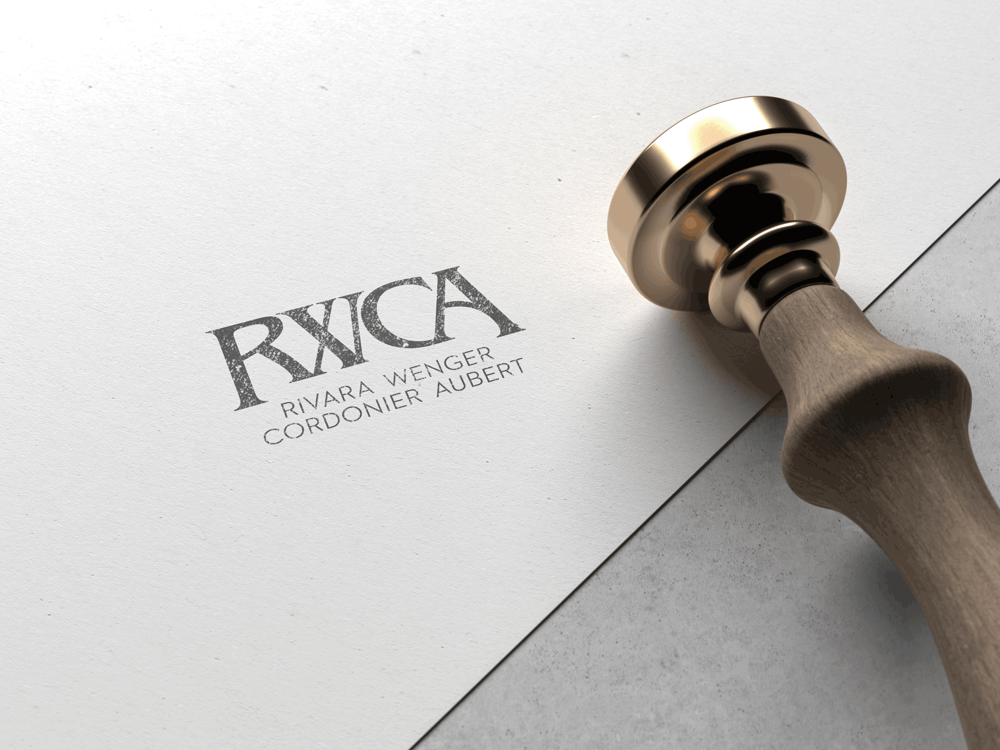 Basile Jeandin Fine Graphic Design RWCA Rivra Wenger Cordonier Aubert avocat lawyer geneva Genève identité visuelle branding logotype web design web development