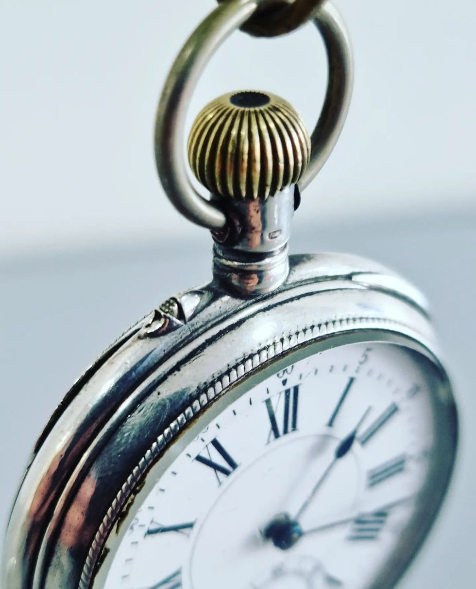 Miniatura: Relógio de Bolso em Prata de Lei contrastada 800