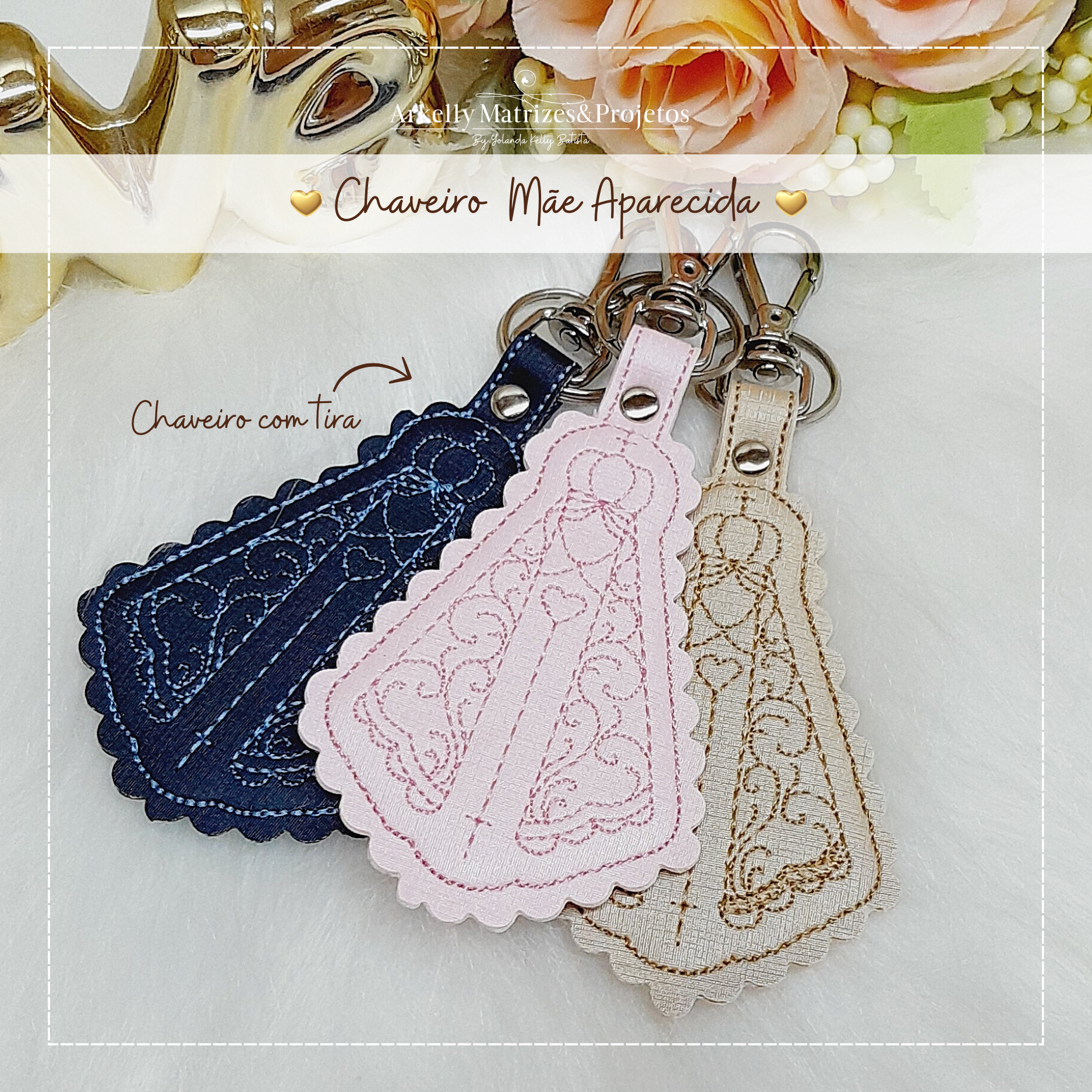 Chaveiro Nossa Senhora com tira - Modelo 1