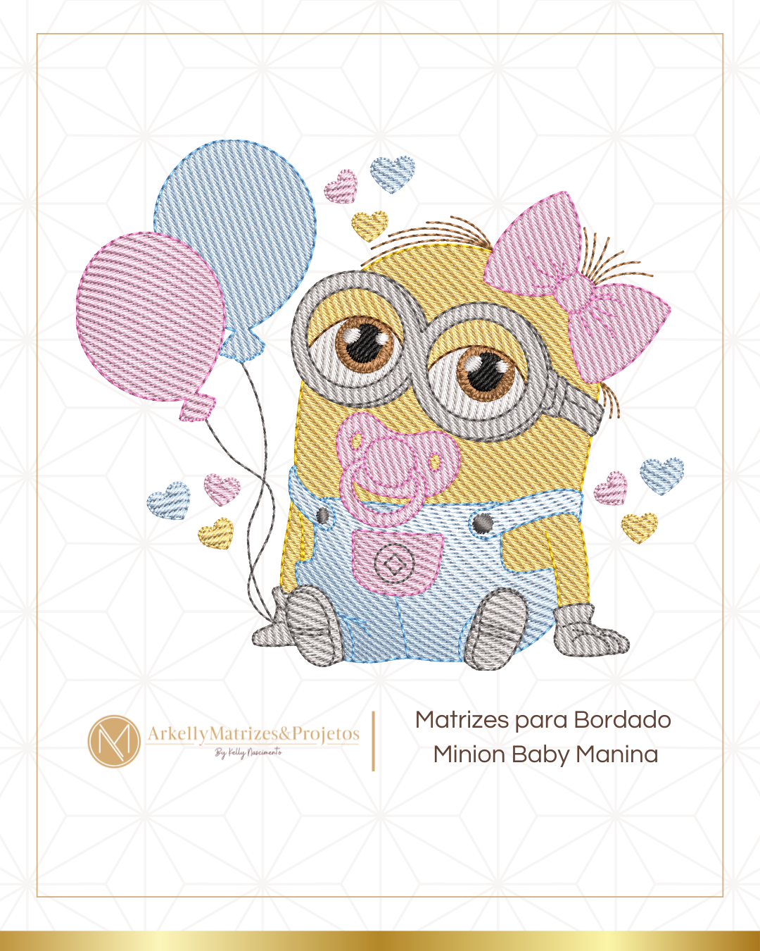 Matriz de Bordado | Minion Baby Menina.