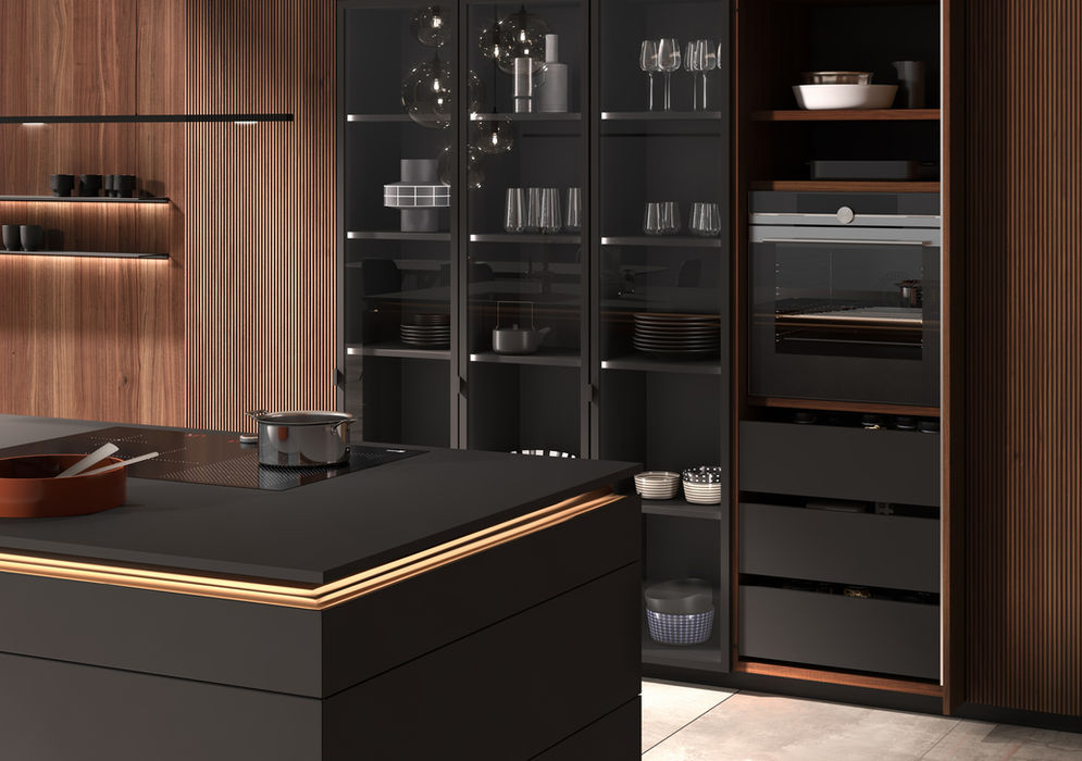 ultra modern german kitchen design with glass appliances