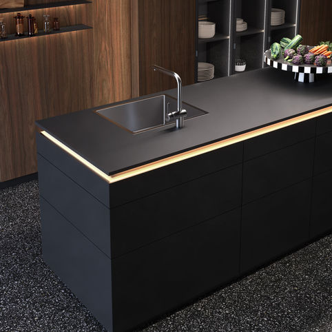 Modern Black Minimalist Kitchen