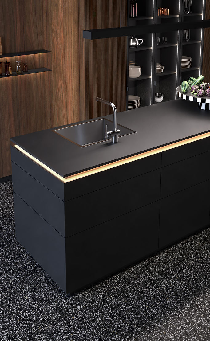 Modern Black Minimalist Kitchen