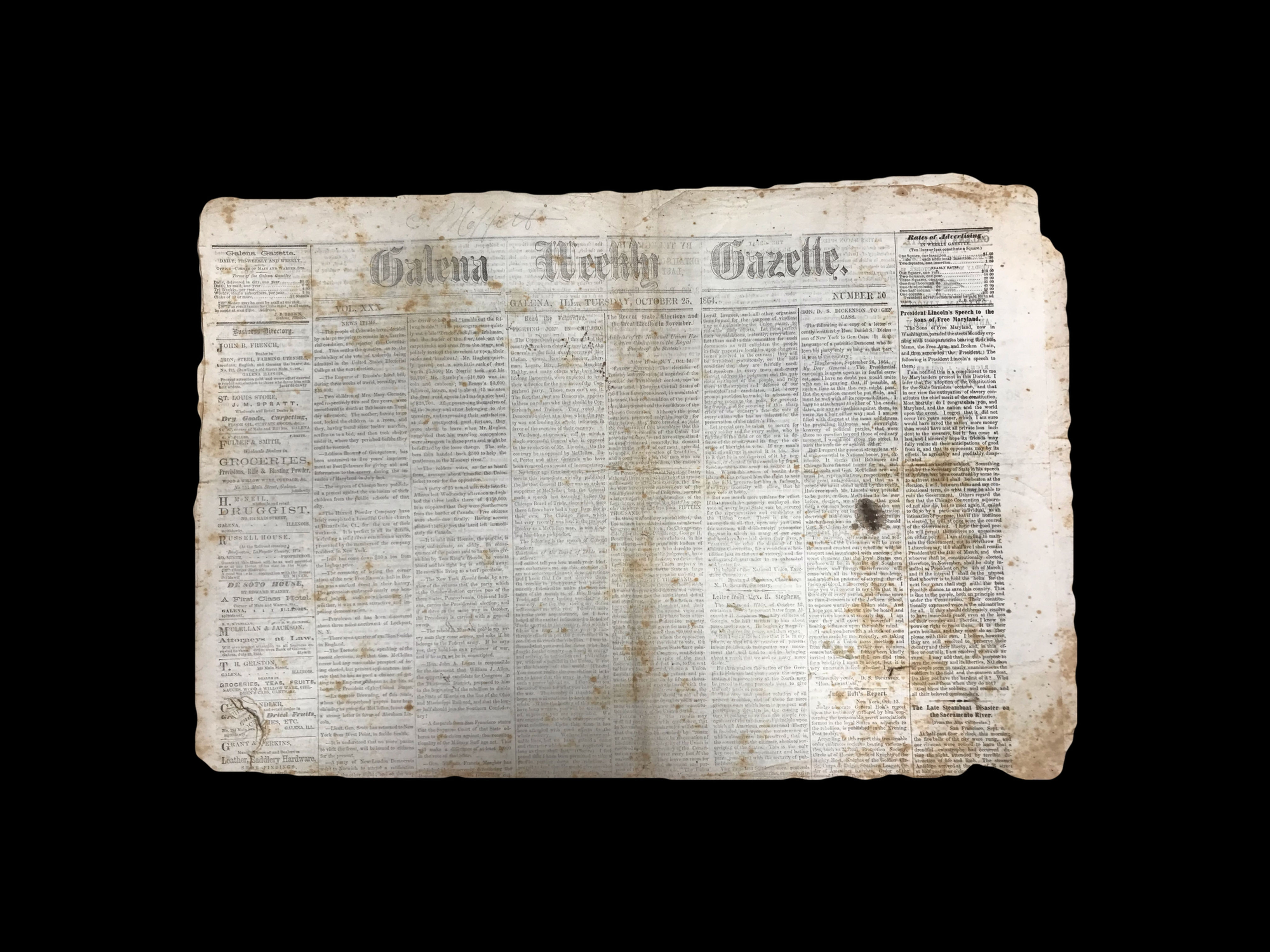 Galena Weekly Gazette - October 25, 1864