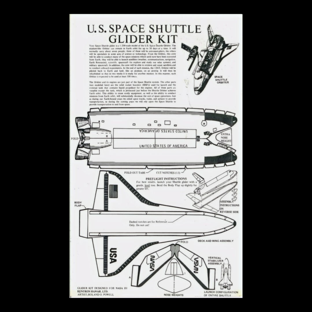 Vintage U.S. NASA Space Shuttle Glider Kit