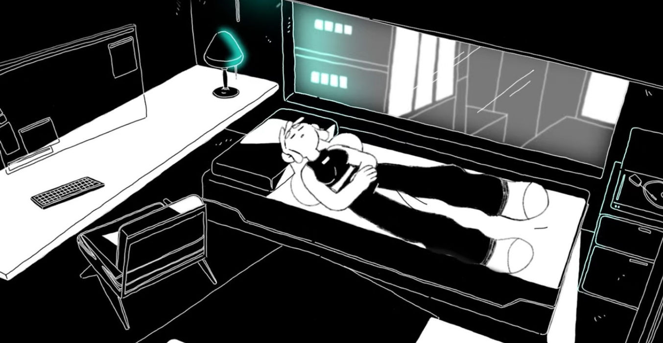 La monótona realidad cyberpunk de la androide A2 se ve interrumpida cuando una sombra le presenta la oportunidad de conectarse y experimentar una epifanía sobre su existencia deshumanizada. Año: 2023 Dirección: Juana De Marco, Kq Bentos Dirección de Arte: Juana De Marco, Kq Bentos Diseño de Fondos: Kq Bentos Diseño de Personajes: Juana De Marco Créditos Música: Juan Pablo Enríquez Edición: Guadalupe Herrera Tie Down: Juana De Marco, Kq Bentos, Ann Fonde Animación 2D: Juana De Marco, Kq...