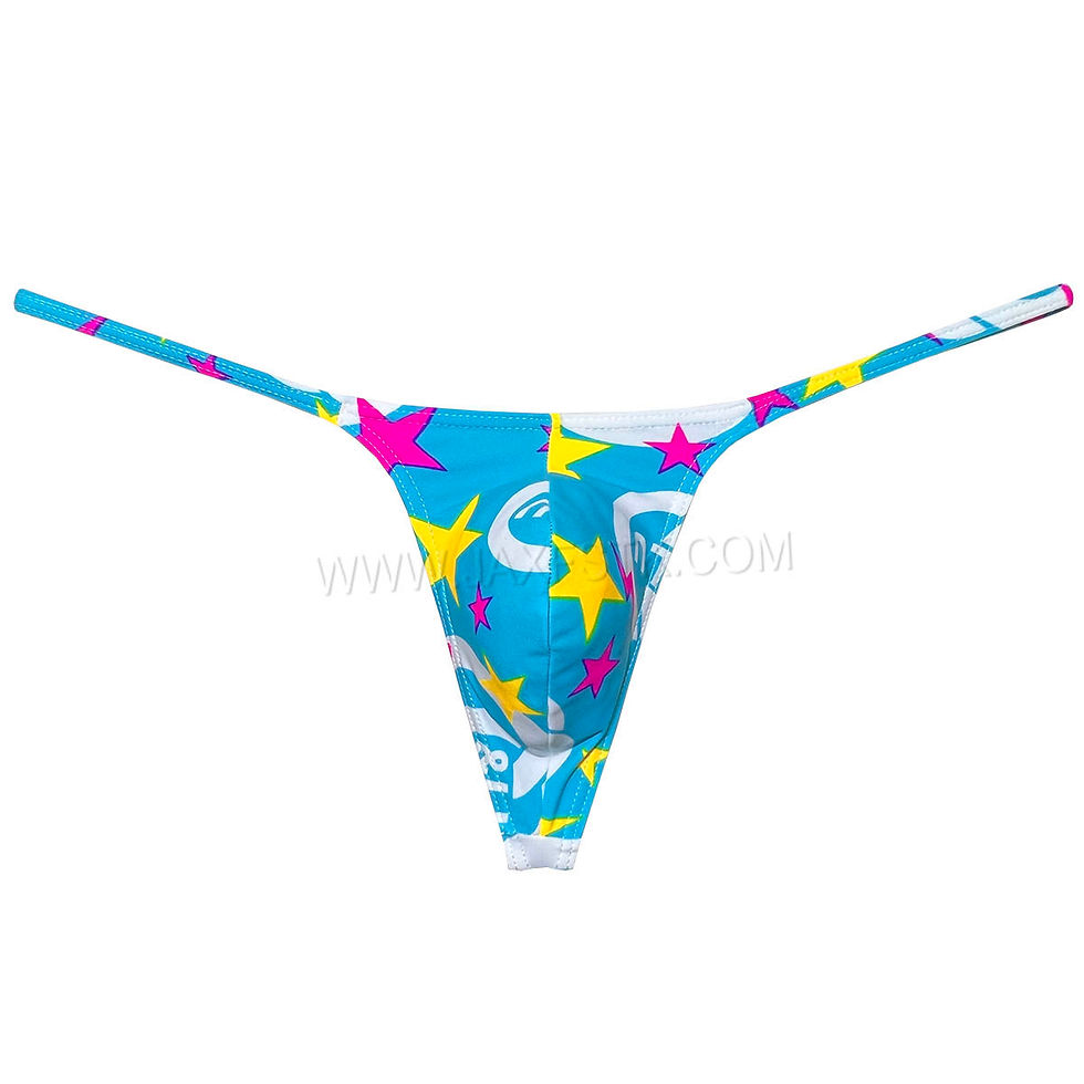 Thumbnail: Men's Sexy Flower Print Thong Underwear
