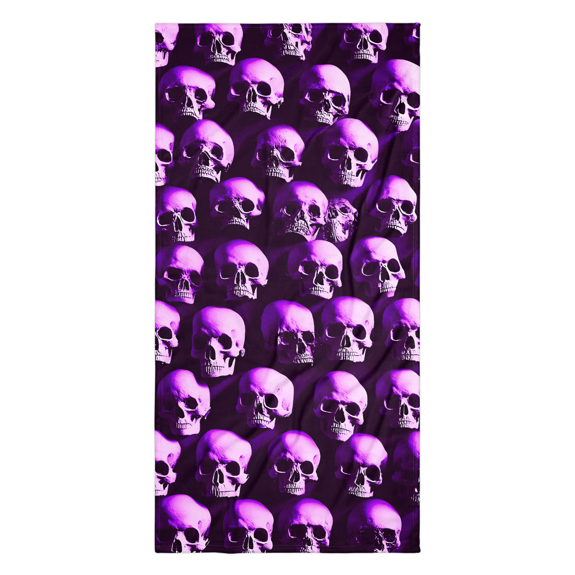 Purple Skulls Beach Towel