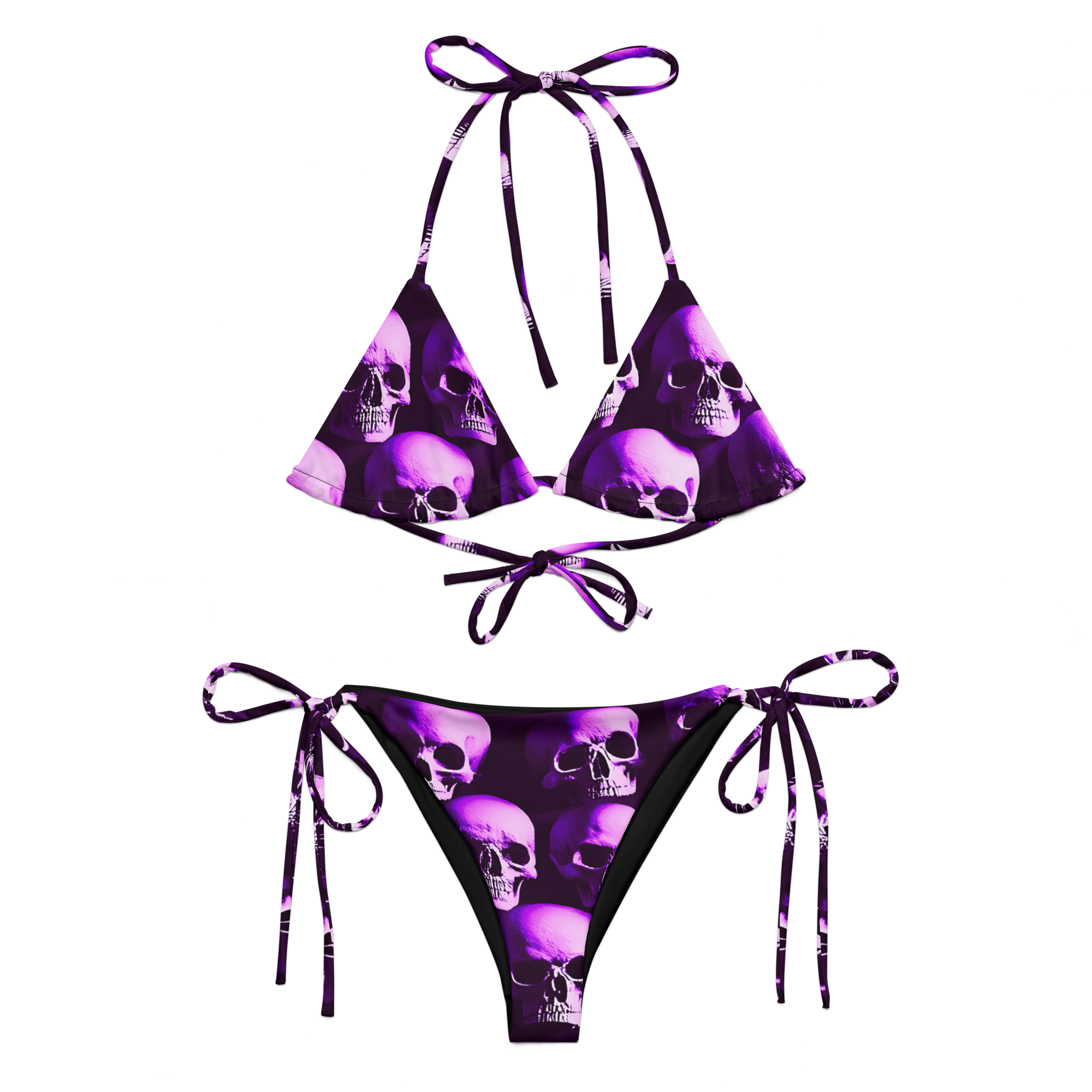 Purple Skulls String Bikini