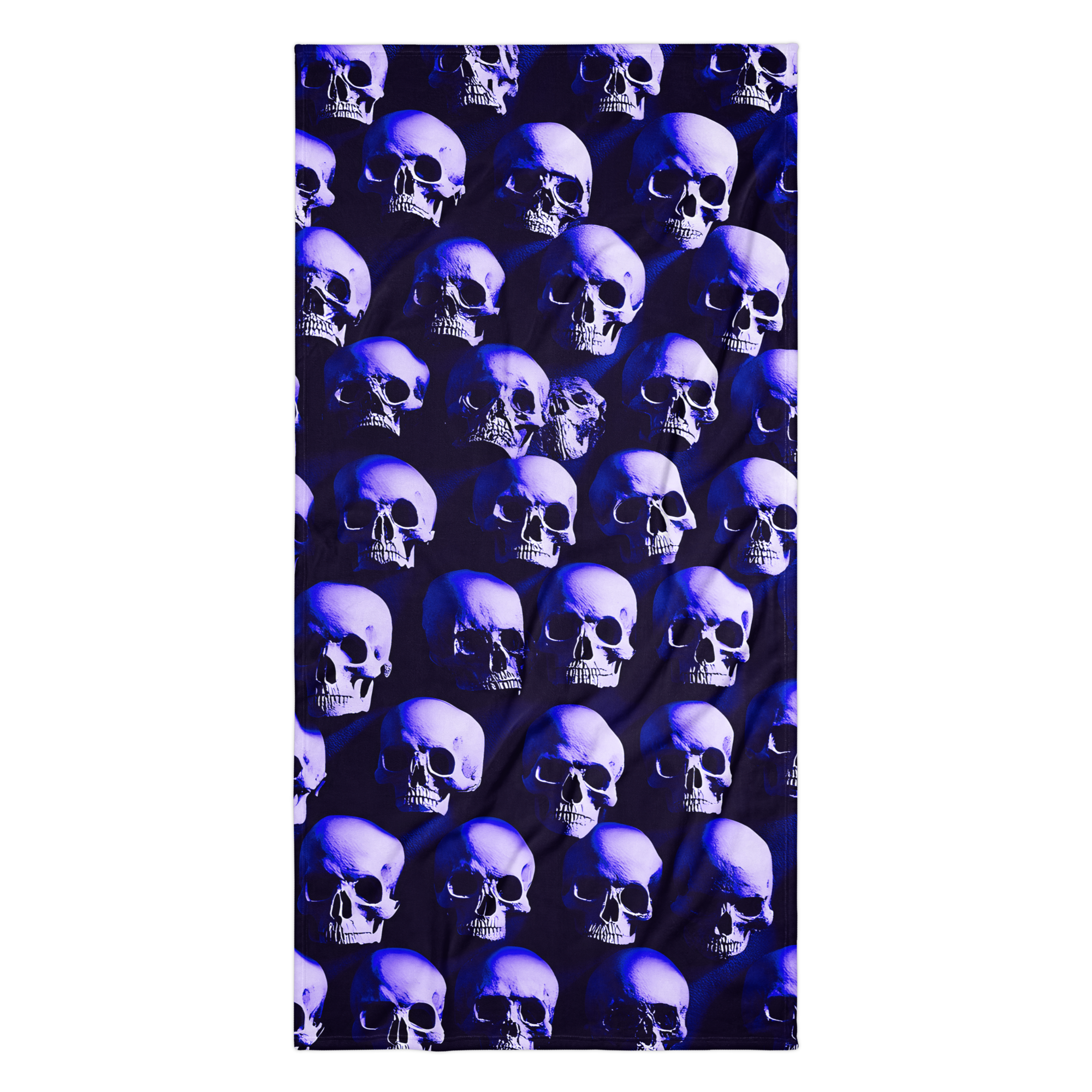 Blue Skulls Beach Towel