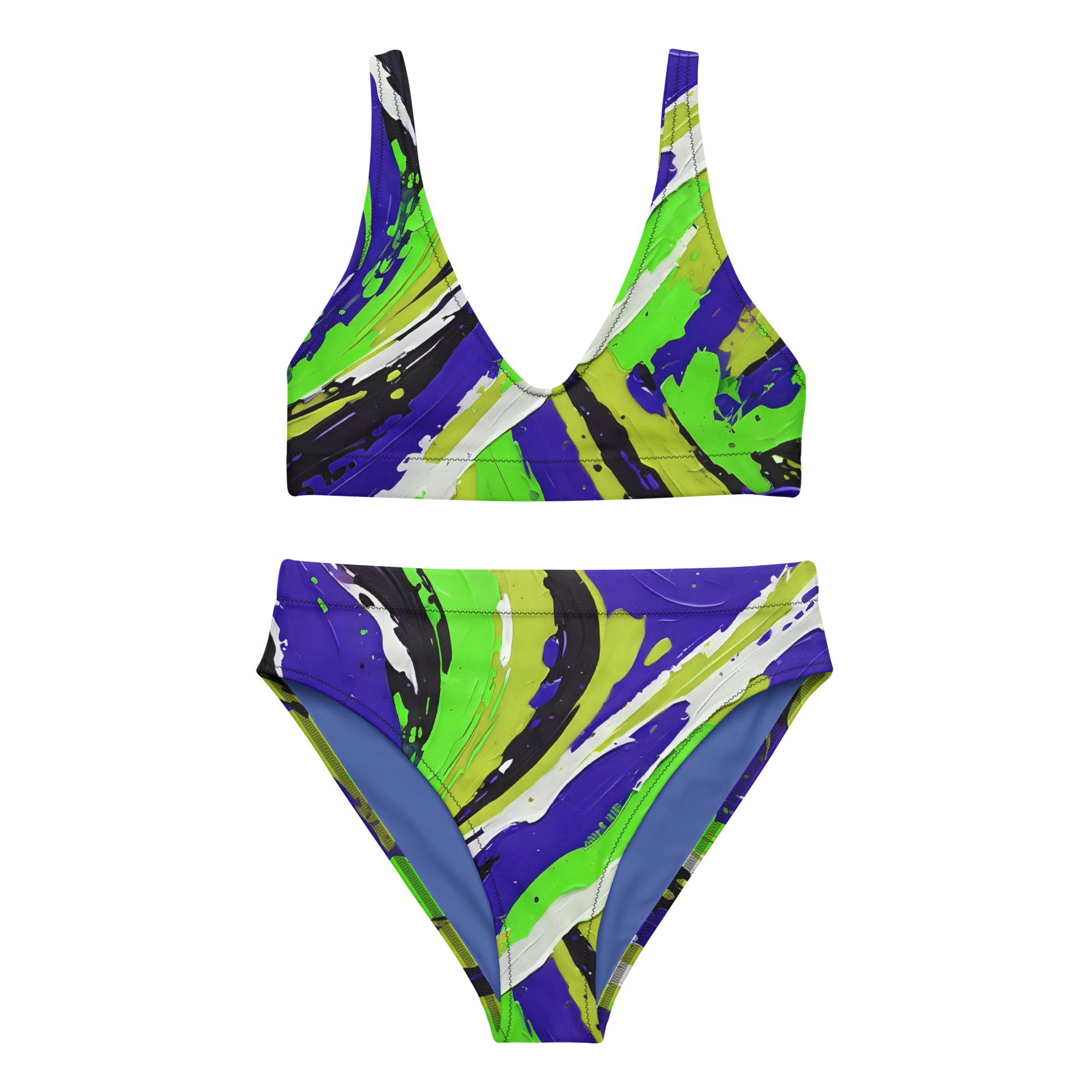 Blue Splash High-Waisted Bikini