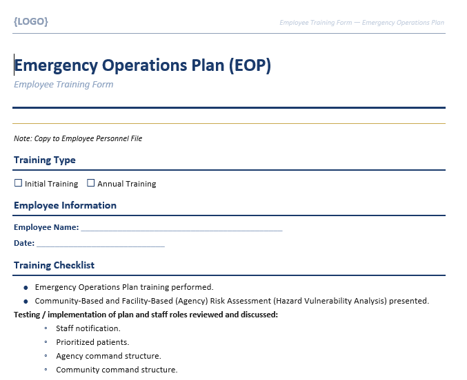 Thumbnail: EOP Training (Emergency Operations Plan Training)