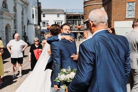 congratulations from guests at church-wedding-newport-minster-isle-of-wight